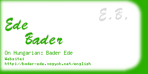 ede bader business card